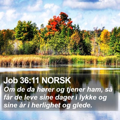 Job 36:11 NORSK Bible Verse Image