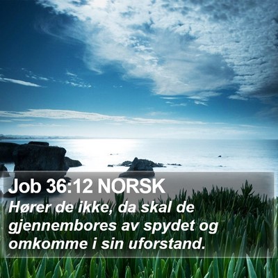 Job 36:12 NORSK Bible Verse Image