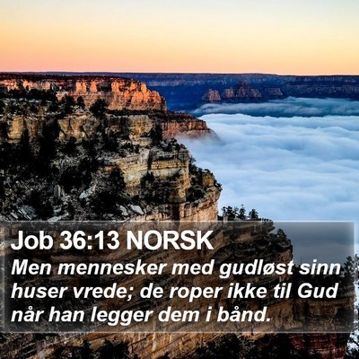 Job 36:13 NORSK Bible Verse Image