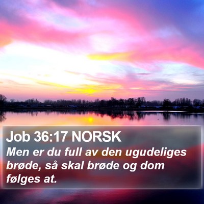 Job 36:17 NORSK Bible Verse Image