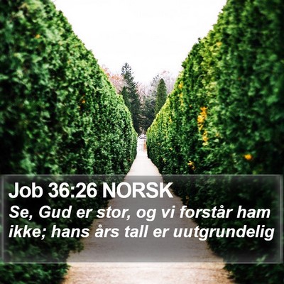 Job 36:26 NORSK Bible Verse Image