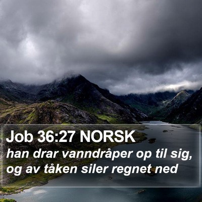 Job 36:27 NORSK Bible Verse Image