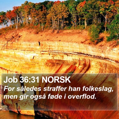 Job 36:31 NORSK Bible Verse Image
