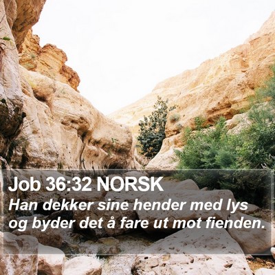 Job 36:32 NORSK Bible Verse Image