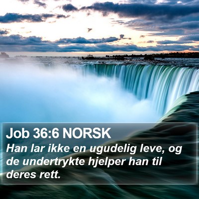 Job 36:6 NORSK Bible Verse Image