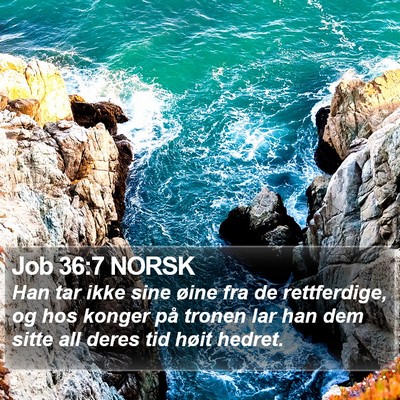 Job 36:7 NORSK Bible Verse Image