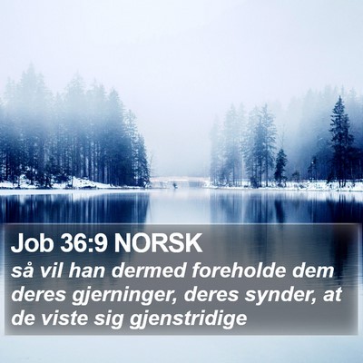 Job 36:9 NORSK Bible Verse Image