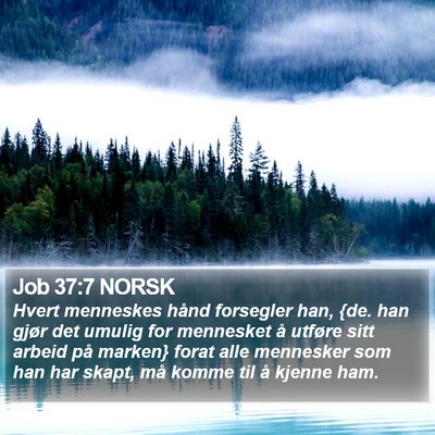 Job 37:7 NORSK Bible Verse Image