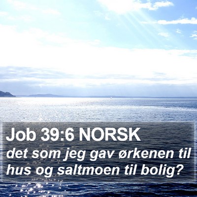 Job 39:6 NORSK Bible Verse Image