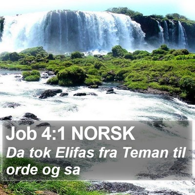 Job 4:1 NORSK Bible Verse Image