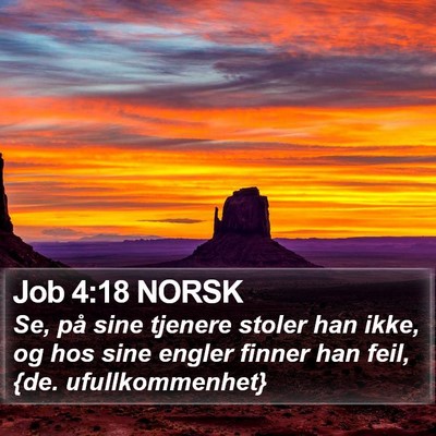 Job 4:18 NORSK Bible Verse Image