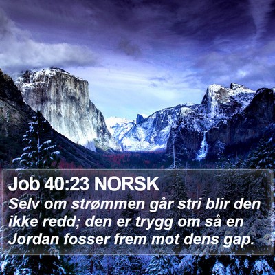 Job 40:23 NORSK Bible Verse Image