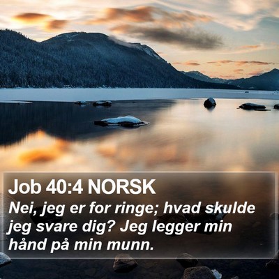 Job 40:4 NORSK Bible Verse Image