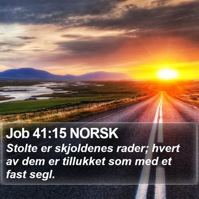 Job 41:15 NORSK Bible Verse Image