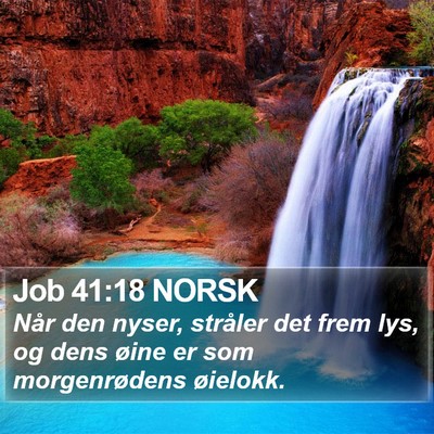Job 41:18 NORSK Bible Verse Image