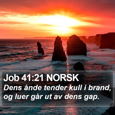 Job 41:21 NORSK Bible Verse Image