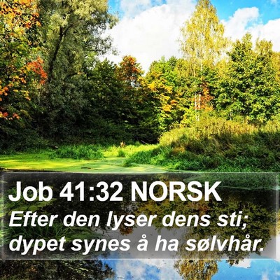 Job 41:32 NORSK Bible Verse Image