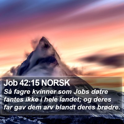 Job 42:15 NORSK Bible Verse Image