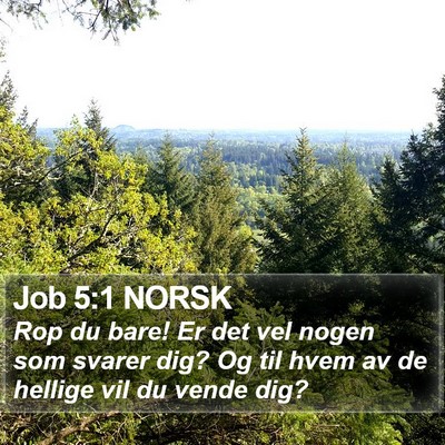 Job 5:1 NORSK Bible Verse Image
