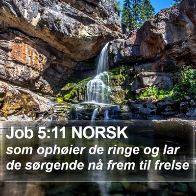 Job 5:11 NORSK Bible Verse Image