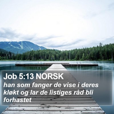 Job 5:13 NORSK Bible Verse Image