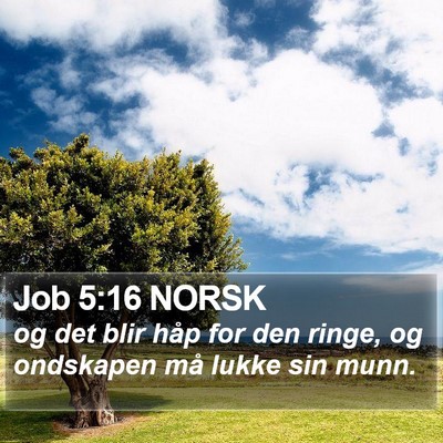 Job 5:16 NORSK Bible Verse Image