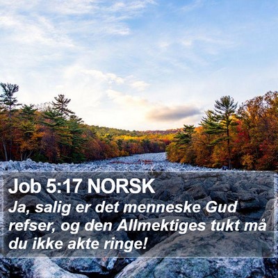 Job 5:17 NORSK Bible Verse Image