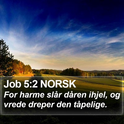 Job 5:2 NORSK Bible Verse Image