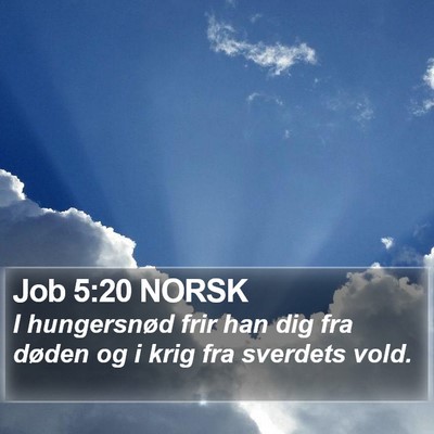 Job 5:20 NORSK Bible Verse Image