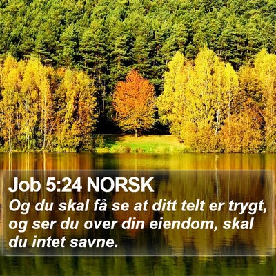 Job 5:24 NORSK Bible Verse Image