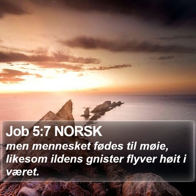 Job 5:7 NORSK Bible Verse Image