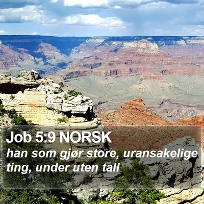 Job 5:9 NORSK Bible Verse Image