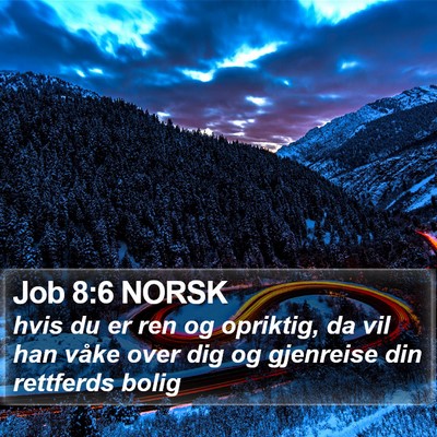 Job 8:6 NORSK Bible Verse Image