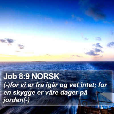 Job 8:9 NORSK Bible Verse Image