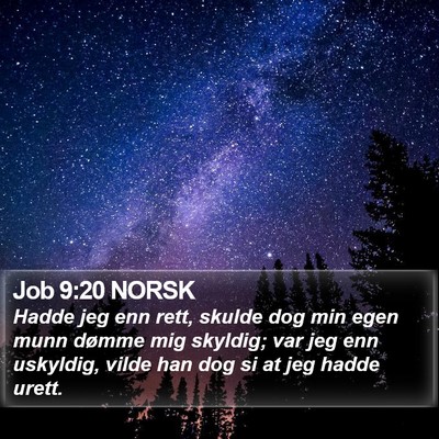 Job 9:20 NORSK Bible Verse Image