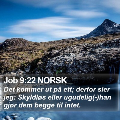 Job 9:22 NORSK Bible Verse Image