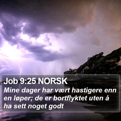 Job 9:25 NORSK Bible Verse Image