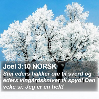 Joel 3:10 NORSK Bible Verse Image