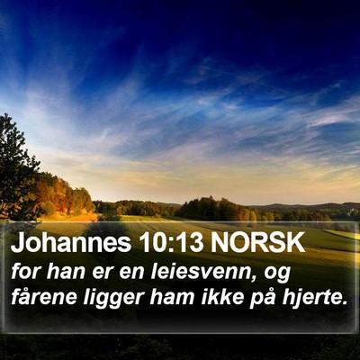 Johannes 10:13 NORSK Bible Verse Image
