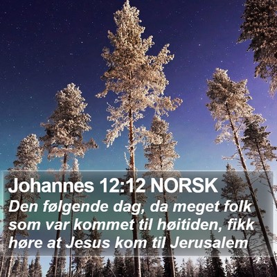 Johannes 12:12 NORSK Bible Verse Image