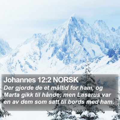 Johannes 12:2 NORSK Bible Verse Image