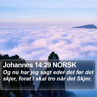 Johannes 14:29 NORSK Bible Verse Image