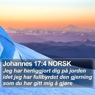 Johannes 17:4 NORSK Bible Verse Image