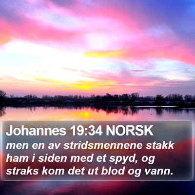 Johannes 19:34 NORSK Bible Verse Image