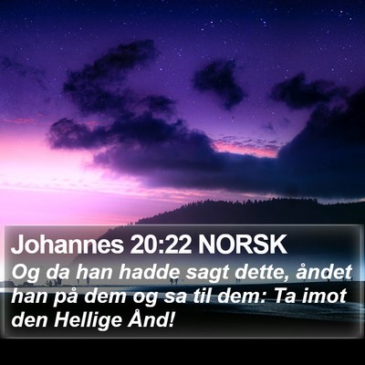 Johannes 20:22 NORSK Bible Verse Image