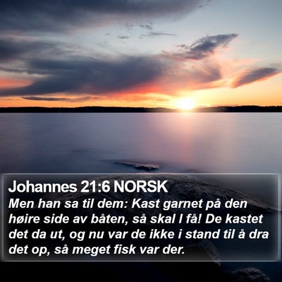 Johannes 21:6 NORSK Bible Verse Image