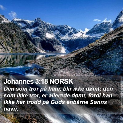Johannes 3:18 NORSK Bible Verse Image