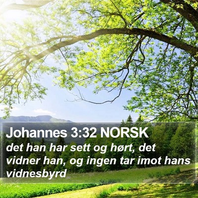 Johannes 3:32 NORSK Bible Verse Image
