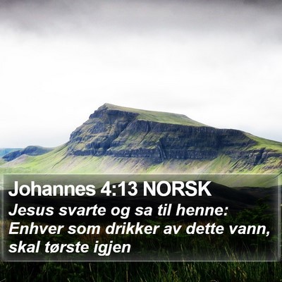 Johannes 4:13 NORSK Bible Verse Image