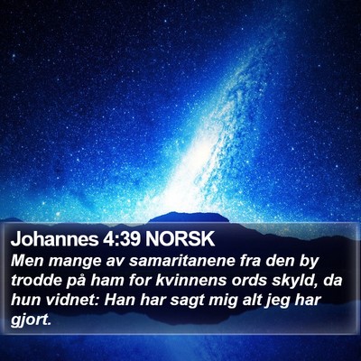 Johannes 4:39 NORSK Bible Verse Image